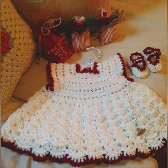 The Angry Crocheter | Dresses | Babys St Christmas Dress And Mary Janes |  Poshmark